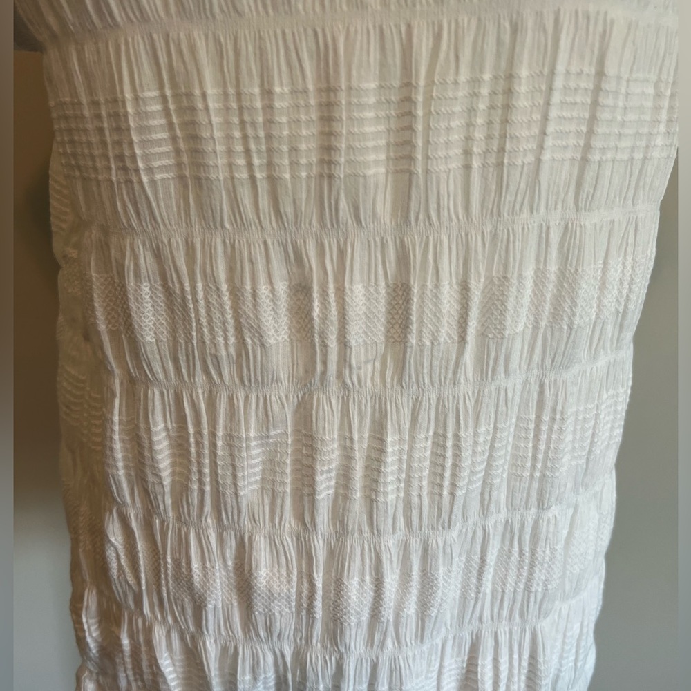 Sundance White Textured Short-Sleeve Blouse - Picture 8 of 13